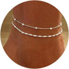 Silver Plated Stainless Steel Ankle Bracelets for Women, Layered Twisted Chain Satellite Bead Anklets Set - Image 6