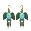 Ethnic Women's Pigeon Bohemian Earrings Vintage Bronze Gypsy Turquoises Jhumka Earrings Oorbellen - Image 5
