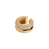 Double Layer Stainless Steel Ear Cuff with Clear Zircon Accents - Image 4