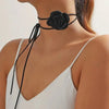 Imitation Pearl Choker Necklace with Lace-Up Bow Detail - Image 16