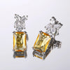 Simple and Elegant Square Cubic Zirconia Earrings Bling Yellow CZ Dangle Women Wedding Engagement Jewelry - Image 5