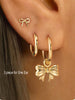 Star Flower and Bow Hoop Earring Set with Crystal Accents in Gold-Tone or Silver-Tone - Image 4