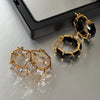 Golden Plated Cubic Zirconia Drop Hoop Earrings for Women Huggies Party Jewelry Gifts - Image 2