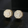 Sugar Cube Geometric Stud Earrings For Women Full Inlay Zircon Piercing Earring Engagement Wedding Jewelry - Image 19