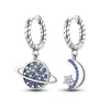 Silver Color Earrings Blue Zircon Stars Moon Irregularity Earrings For Woman Birthday Jewelry Gifts - Image 14