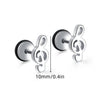 1Pair Punk Lock Lightning Chain Feather Leaf Stainless Steel Male Woman's Piercing Hoop Earring for Man Jewelry Vintage - Image 8