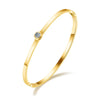 Rose Gold Plated Stainless Steel Bangles For Women Mosaic Cubic Zirconia Simple Cuff Bracelet Jewelry Gifts - Image 7