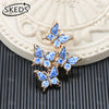 Blue White Porcelain Style Enamel Animal Brooch Rhinestone Crystal Butterfly Peacock Sheep Lapel Pin Vintage Women Jewelry Gift - Image 12