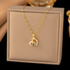 Micro-inlay Zircon Swan Flower Heart Projection Moon Pendant Necklace for Women Stainless Steel Valentine's Day Gift Jewelry - Image 3