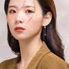 Silver Color Inlaid Zircon Star Earrings for Women Temperament Aesthetic Long Tassel Ear Line Earring Jewelry Gift - Image 4
