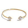 58/60mm Stainless Steel Cubic Zirconia Square Heart Cuff Bracelet Bangle Delicate Aesthetic Jewelry - Image 9