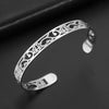 Stainless Steel Bracelet Lotus Flower Bangle Elegant Hollow Carved Symbol Magic Good Luck Amulet Bangls Jewelry - Image 4