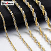Punk Twist Rope Chain Stainless Steel Necklace Gold And Silver Color Classic Link - Image 1