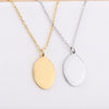 Mirror Polished Stainless Steel Elliptic Disc Necklace Blank Bar Tag Charm Stamping Pendant for Jewelry Gift - Image 4