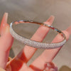 Cubic Zirconia Gemstones Minimalist Cuff Bangles Bracelets - Image 4