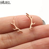 Minimalist Silver Color Deer Horn Earrings Women Christmas Jewelry Cute Elk Antler Ear Studs Unique Tree Branch Earings - Image 25