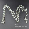 White Heart Rosary Necklace For Women Virgin Mary Cross Inri Pendant Long Chain Men Religion Prayer Party Jewelry Accessories - Image 2