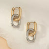 Retro Double Loop Design Drop Earrings Gold Silver Color Geometric Round Earrings for Women Punk Hip Hop Jewelry - Image 1