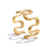 Minimalist Stainless Steel Metal Irregular Open Adjustable Ring for Women Distinctive Jewelry - Image 8