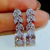 Leaves Long Tassel Earrings for Women Full Rhinestone Zircon Dangle Earring Party Wedding Jewelry Gifts - Image 3