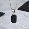 Casual Mens Geometric Square Necklaces,Black Enamel Rectangle Pendant with Rope Box Long Chain Collar,Stylish Jewelry Gifts - Image 14