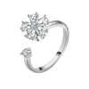 Sunflower Rotating Ring For Women Spinner Fidgets Adjustable Open Rings Cute Animal Butterfly Turtle - Image 17