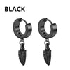 1 Pairs Punk Stainless Steel Stud Earrings Black Earrings Set For Men Women Vintage Hip Hop Piercing Ear Jewelry Accessories - Image 12