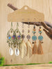 Ethnic Style Antique Alloy Earring Retro Hollow Earrings Bohemian Tassel Leaf Heart Shaped Pendant Accessories - Image 5