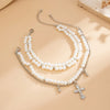 Cross Pendant Chain Sleek Pearl Chain Anklet Jeans Foot Chain Adjustable For Party Wear Casual Outfits Dressy Occasions - Image 2
