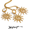 Stainless Steel Sun Drop Necklace Hoop Earrings for Women Resistant Charm Jewelry Set Accessories Gift - Image 1