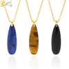 Csja Water Drop Necklaces Crystal Pendant Stainless Steel Chain Necklace for Women Stone Amethyst Jewelry Gift - Image 3