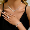 4-Piece Women's Flower Necklace with Earrings and Bracelet Set, Wedding Party Accessories - Image 1