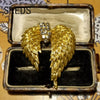 Skeds Vintage Women Men Classic Feather Golden Crystal Brooch Badges Retro Lady Palace Sparkly Accessories Pin For Woman Man - Image 1