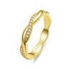 Silver Simple Twisted Rope Ring, Gold Plated Cubic Zirconia Eternity Band Stackable for Women Engagement - Image 8