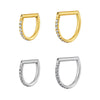 D Shape Hinged Septum Ring with Cubic Zirconia 16G Clicker for Conch and Helix - Image 10