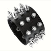 PU Leather Studded Bracelet Punk Spike Rivets Cuff Black Wristband Bracelet For Rock-Themed Events Festival Hombre - Image 8