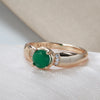 Delicate Gold with Circle Cut Emerald Zircon Rings for Women European Golden Jewelry Wedding Elegant Rings Lovers Gifts - Image 3