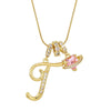 Letter Necklace for Women Pink Zircon Heart-shaped Pendant Suitable for Girls to Wear Personalized Gold-plated Jewelry - Image 29