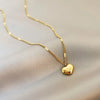 1pcs Gold-color Necklace Ms Simple Peach Heart Engraved Love Collarbone Chain Holiday Gifts - Image 1