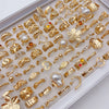 20Pieces Elegant Flowers Geometric Irregular Line Open Ring Set For Women Mix Style Jewelry Party Gifts - Image 5