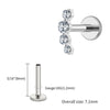 Titanium Climber 4 CZ Cartilage Helix Stud 16G Dainty Flat Back Labret Earlobe Piercing Jewelry - Image 10