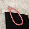 4 6 8mm Pink Color Round Stone Beaded Necklace for Women Handmade Silver Plated Chain Strand Chokers - Image 6