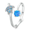 Silver Bird Open Ring Light Blue Sea Turtle Finger Ring Ocean Opal for Women Dreamy Party Jewelry Gift - Image 14