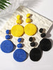 Bohemian Handmade Rattan Knit Round Drop Earrings For Women Girls Ball Beach Party Jewelry - Image 2