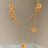 Vintage classic diamond studded daisy layered necklace single-layer collar chain party jewelry for women gifts - Image 1