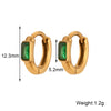 Dainty Cute Girl's Mini Size Hoop Earrings Square Shape Zircon Stone Gold PLated Stainless Steel Huggies Earring - Image 7