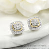 Sugar Cube Geometric Stud Earrings For Women Full Inlay Zircon Piercing Earring Engagement Wedding Jewelry - Image 2