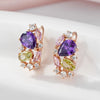 Purple Zircon Drop Earrings For Women Jewelry Rose Gold Color Bride Wedding Earrings - Image 4