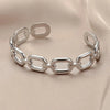 Square Link Stainless Steel Open Cuff Bracelet in Gold-Tone or Silver-Tone - Image 3