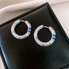 Elegant Bohemian Blue Zircon Enamel Hoop Earrings For Women Simple Geometry Jewelry Gifts - Image 5